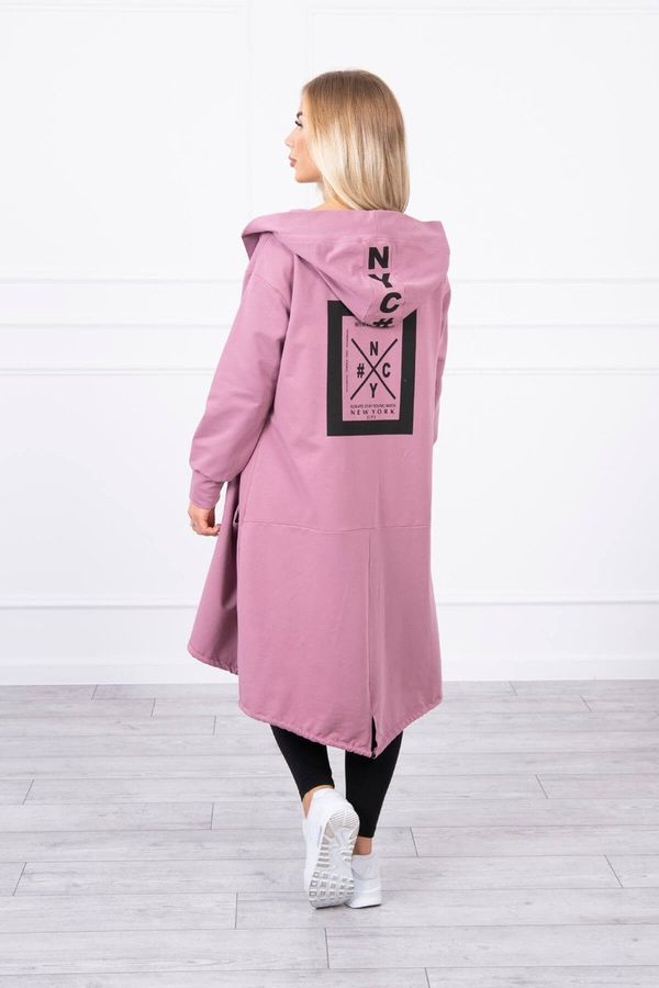 Kesi Oversize dark pink cape with hood