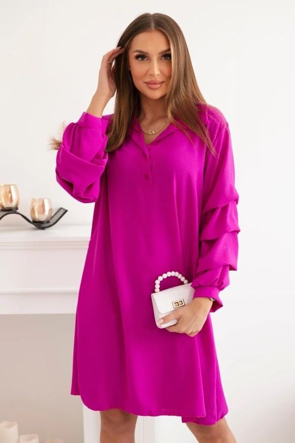 FASARDI Oversize dress with ruffled sleeves, purple