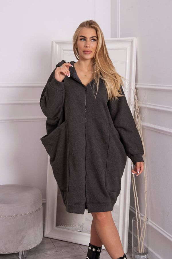 Kesi Oversize insulated graphite sweatshirt