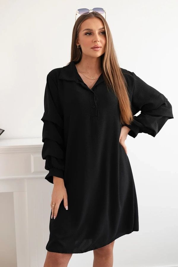 Kesi Oversized dress with decorative sleeves in black