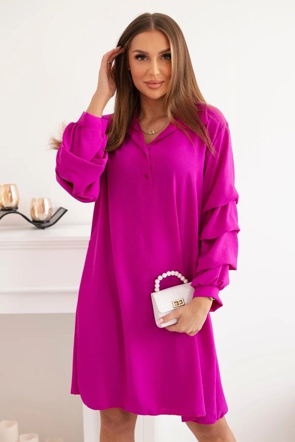 Kesi Oversized dress with decorative sleeves in fuchsia color