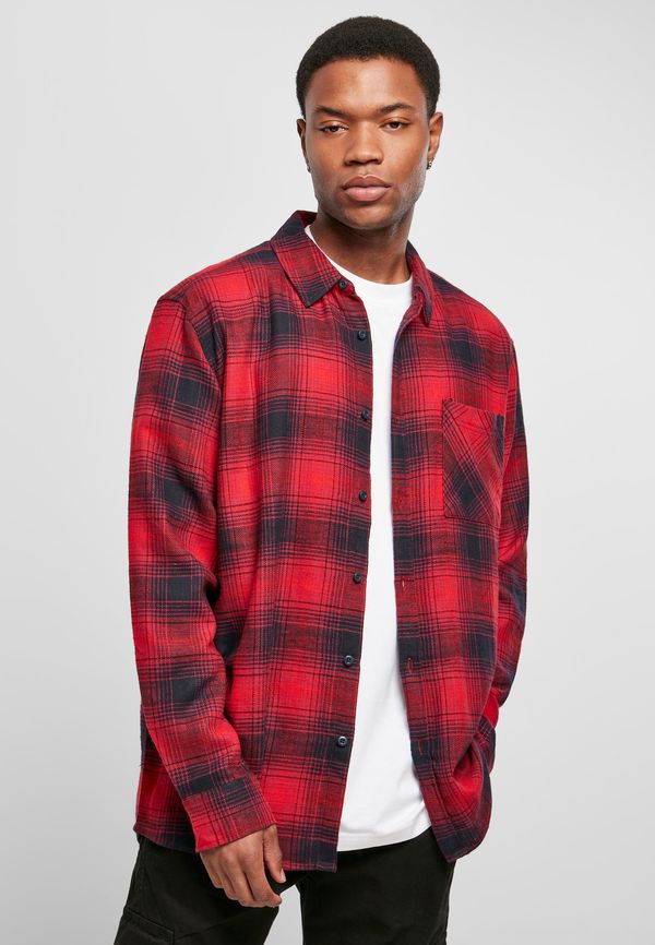 Urban Classics Oversized Plaid Grunge Shirt Black/Red