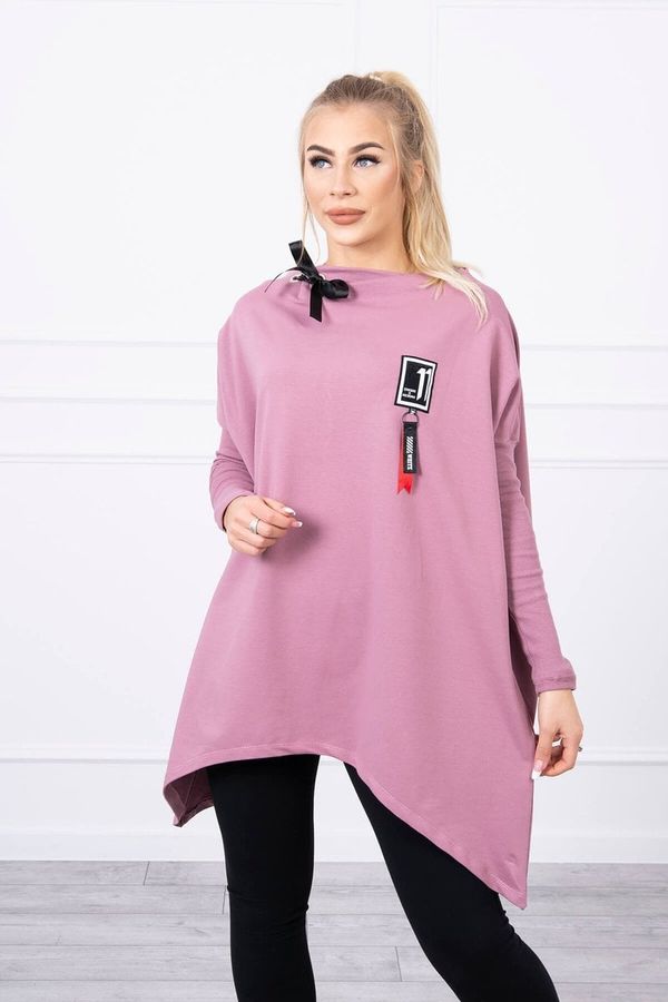 Kesi Oversized sweatshirt with asymmetrical sides dark pink