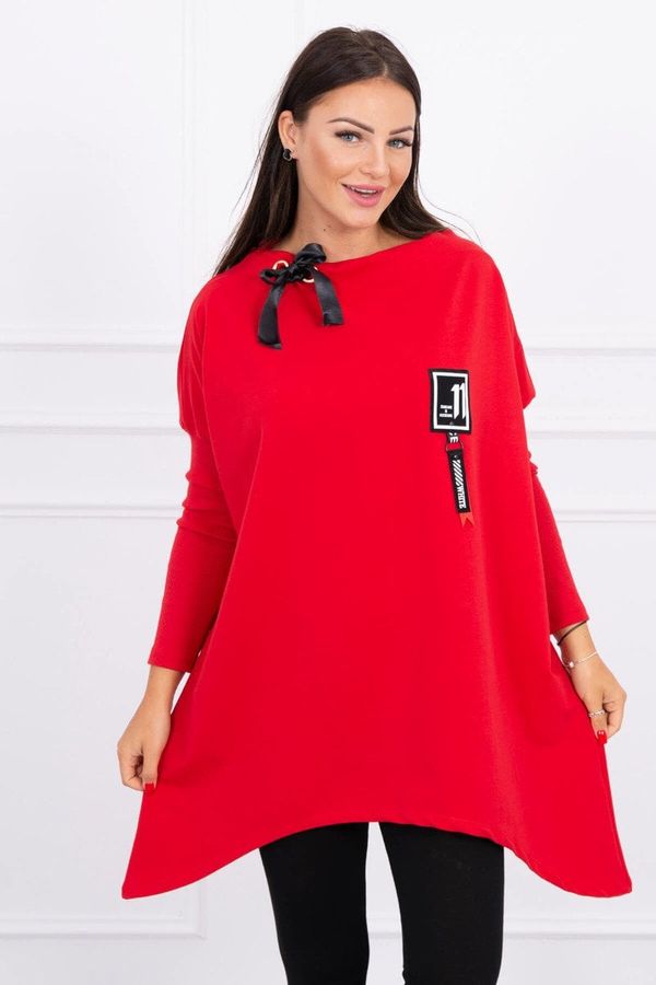 Kesi Oversized sweatshirt with asymmetrical sides red