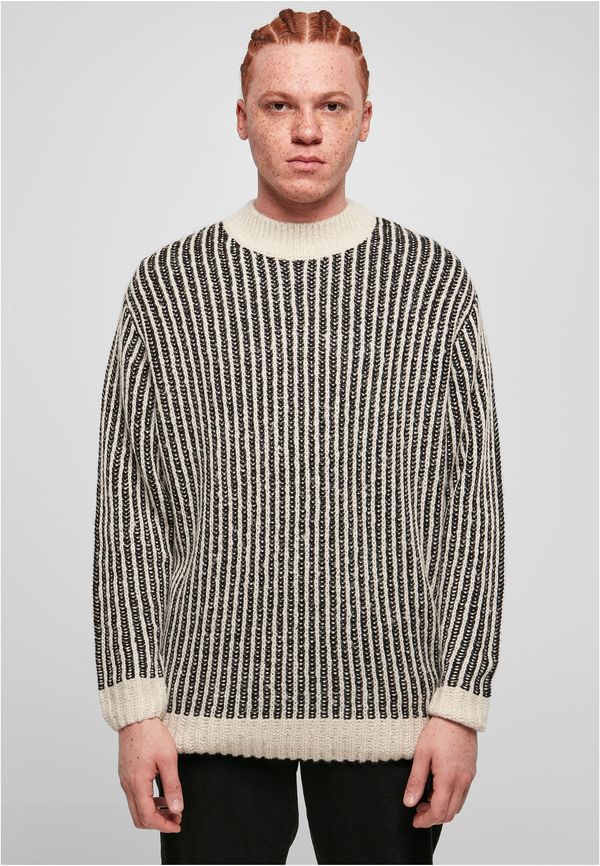 UC Men Oversized two-tone sweater white sand/black