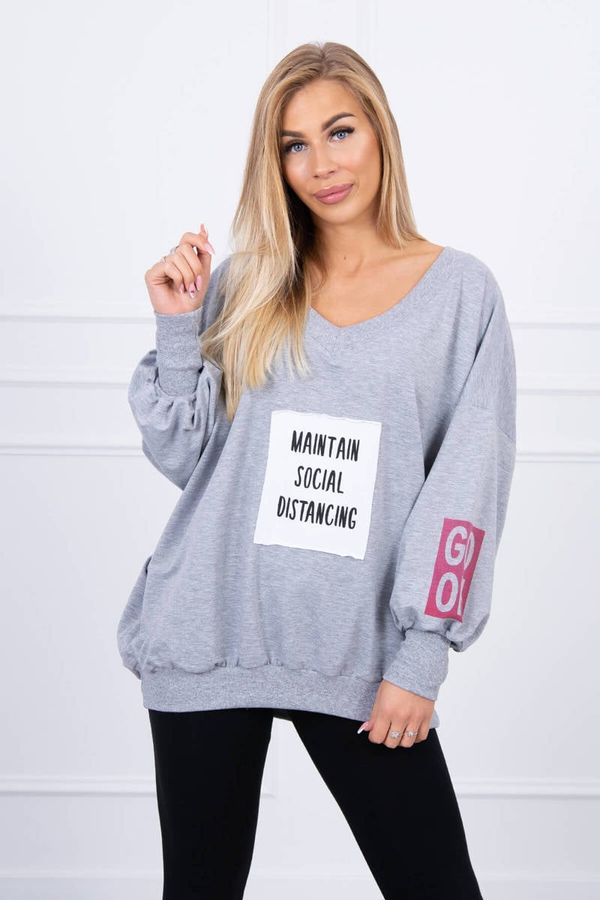 Kesi Oversized V-neck sweatshirt grey