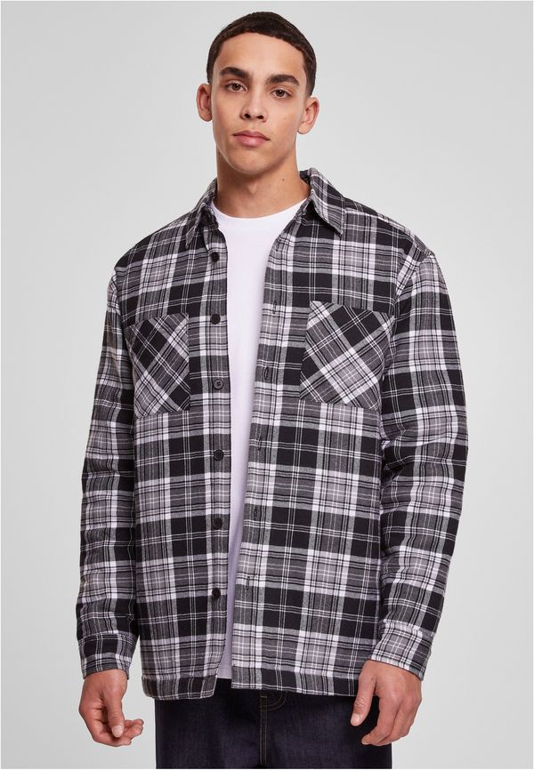 Urban Classics Padded plaid shirt jacket black/white