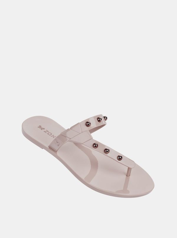 Zaxy Pale pink flip-flops with zaxy spike pink-gold details