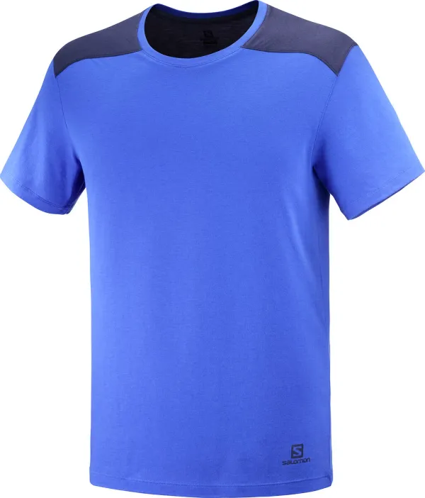 Salomon Pánské tričko Salomon  Essential Colorblock Nautica Blue