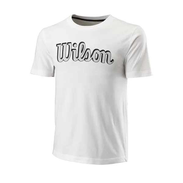 Wilson Pánské tričko Wilson  Script Eco Cotton Tee-Slimfit White M
