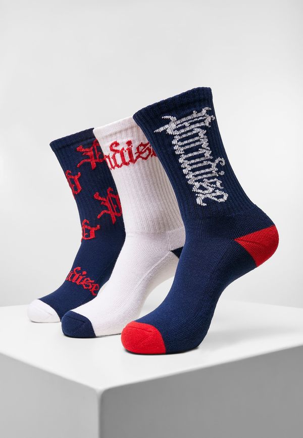 Mister Tee Paradise Socks 3-Pack Dark/White/Red