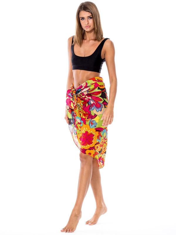 Fashionhunters Pareo with colorful floral patterns