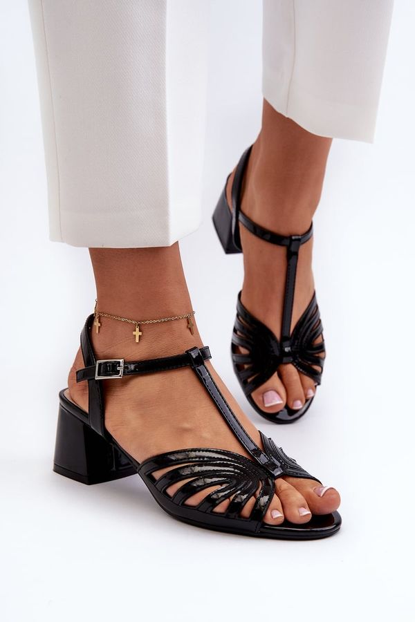 Kesi Patented women's high-heeled sandals Sergio Leone Black