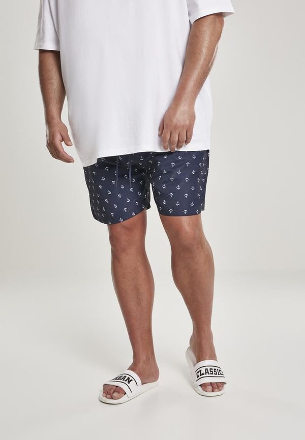 Urban Classics Patterned swimsuit shorts anchor/navy