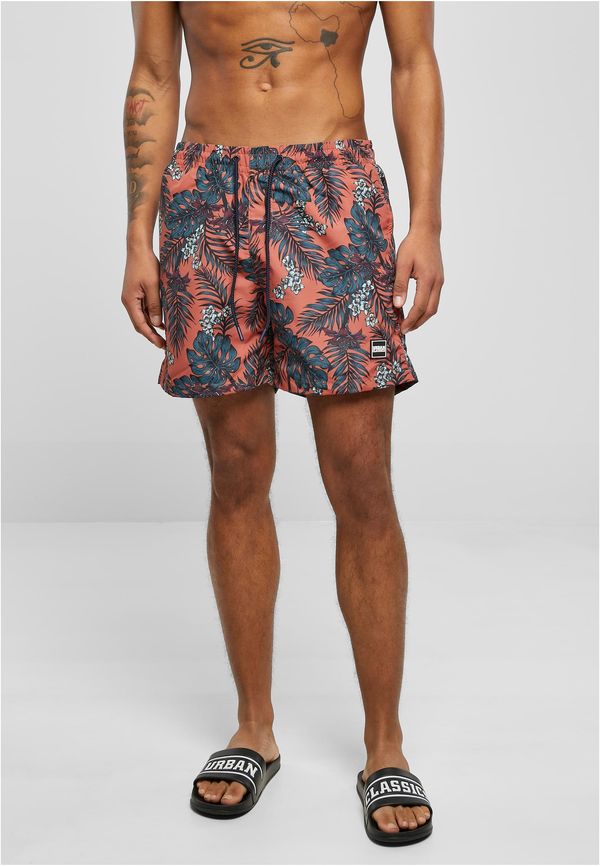 UC Men Patterned Swimsuit Shorts Dark Tropical Aop