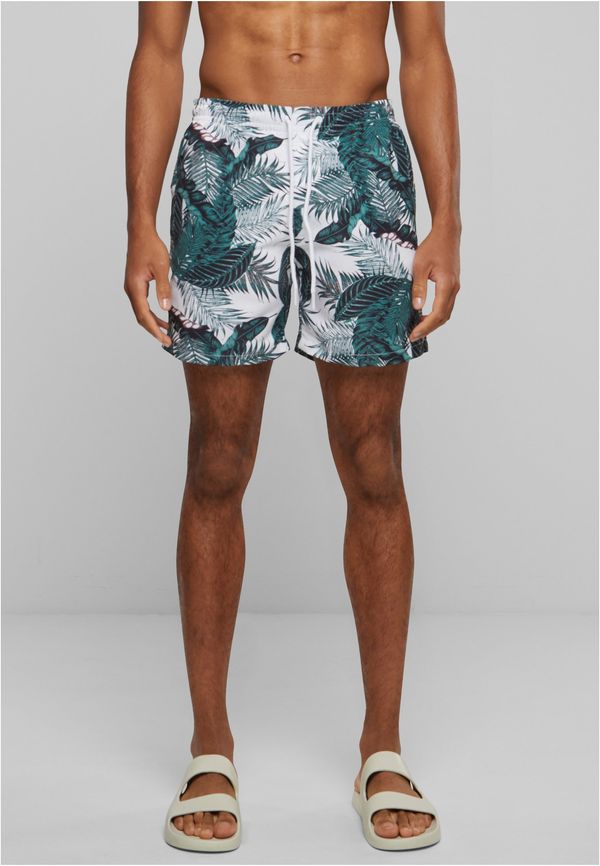 Urban Classics Patterned Swimsuit Shorts Palm Leaves