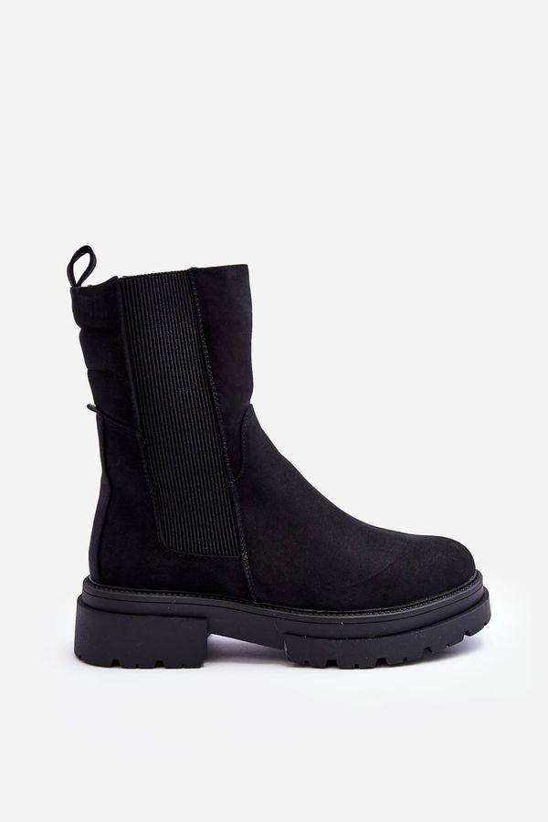 PD1 PD1 High Quilted Ankle Boots Slip-on Nubuck Black Milca