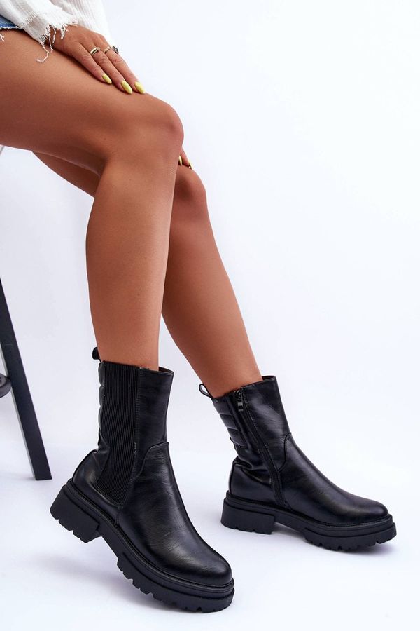 PD1 PD1 Slip-On High Padded Boots Ankle Boots Black Milca