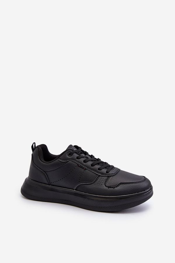 PE1 PE1 Lightweight Men's Platform Sneakers in Black Eco Leather Uziran