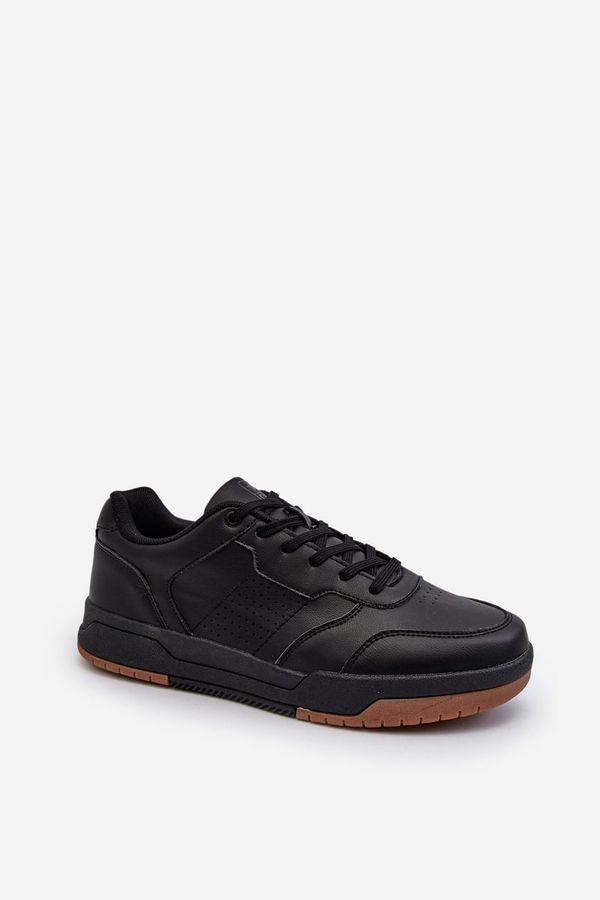 PE1 PE1 Men's Black Faux Leather Sneakers Radikalle