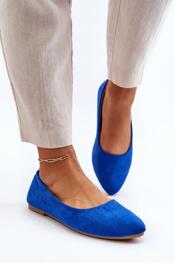 PE1 PE1 Women's Blue Suede Ballerina Flats Kommia