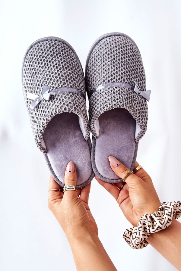 PE1 PE1 Women's Slippers With Bow Grey Evira