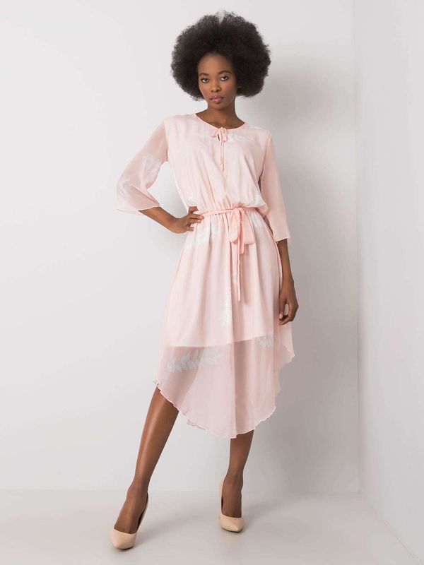 Fashionhunters Peach dress with pattern