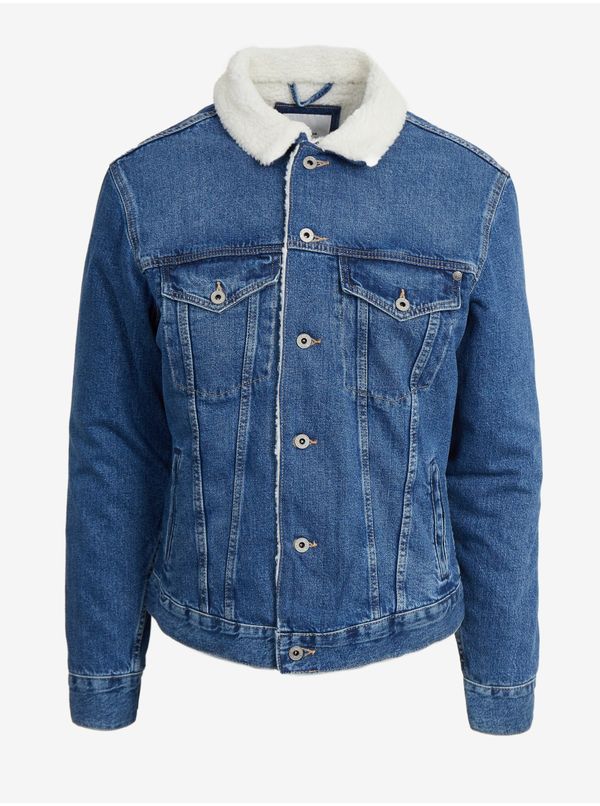 Pepe Jeans Pepe Jeans Pinner DLX Men's Blue Denim Jacket with Faux Fur - Men's