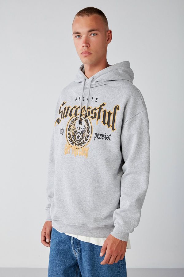 GRIMELANGE Persisted Men's Fleece College Printed Hooded Cord Grimelange Sweatshir