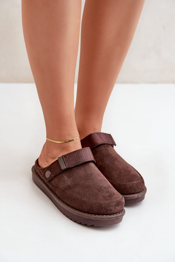 PG2 PG2 Insulated women's slippers on platform chocolate Neliel