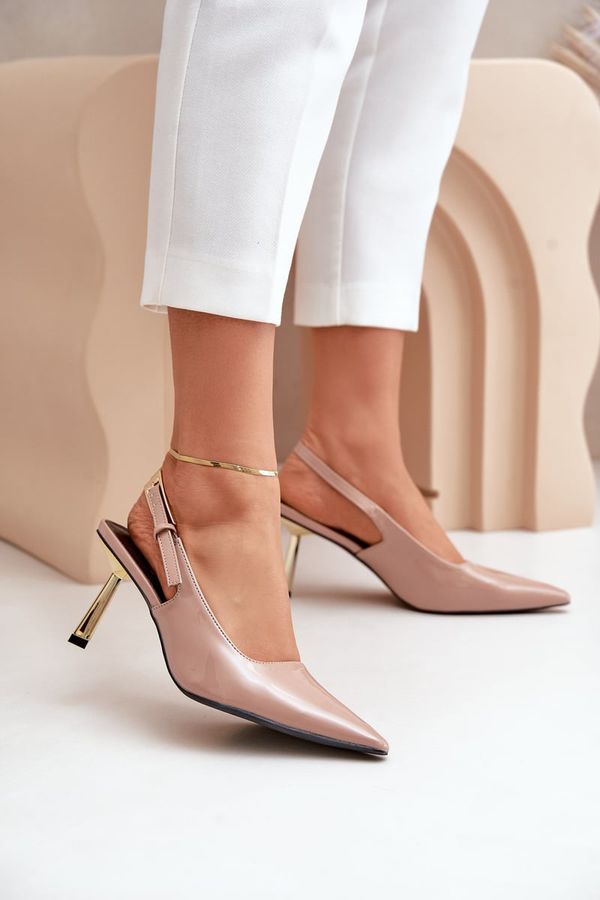 PG2 PG2 Lacquered Heels With Open Back Beige Filona