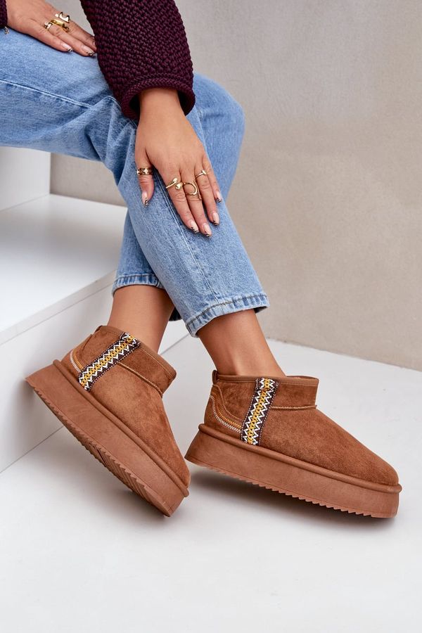 PG2 PG2 Snow boots on platform with pattern Camel Udra