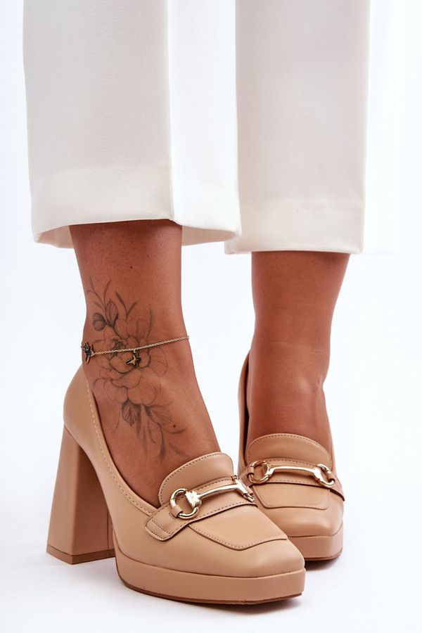 PH2 PH2 Stylish Leather Pumps Nude Rouse