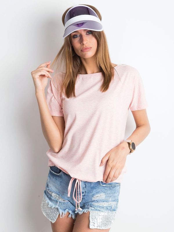 Fashionhunters Pink Curiosity Melange T-shirt