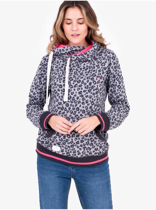 Brakeburn Pink-grey Womens Patterned Hoodie Brakeburn - Women