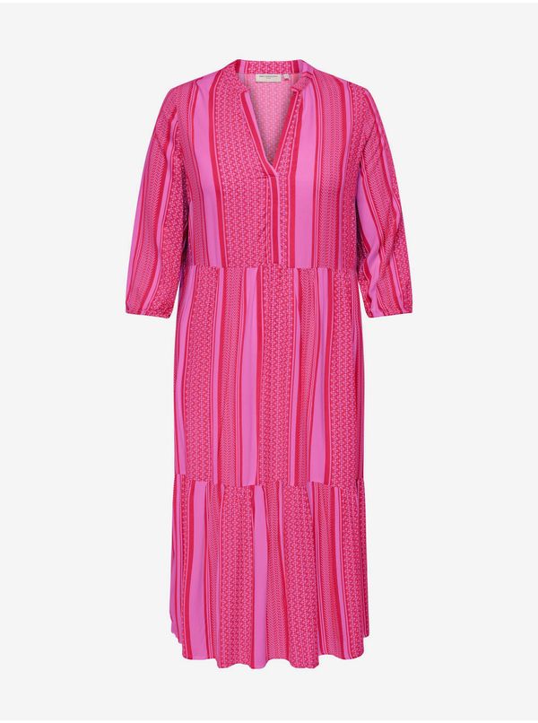 Only Pink Ladies Striped Shirt Maxi-Dress ONLY CARMAKOMA Marrakes - Ladies