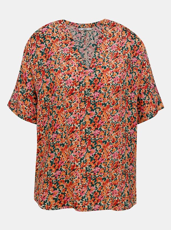 Only Pink-orange floral loose blouse ONLY Nova - Women