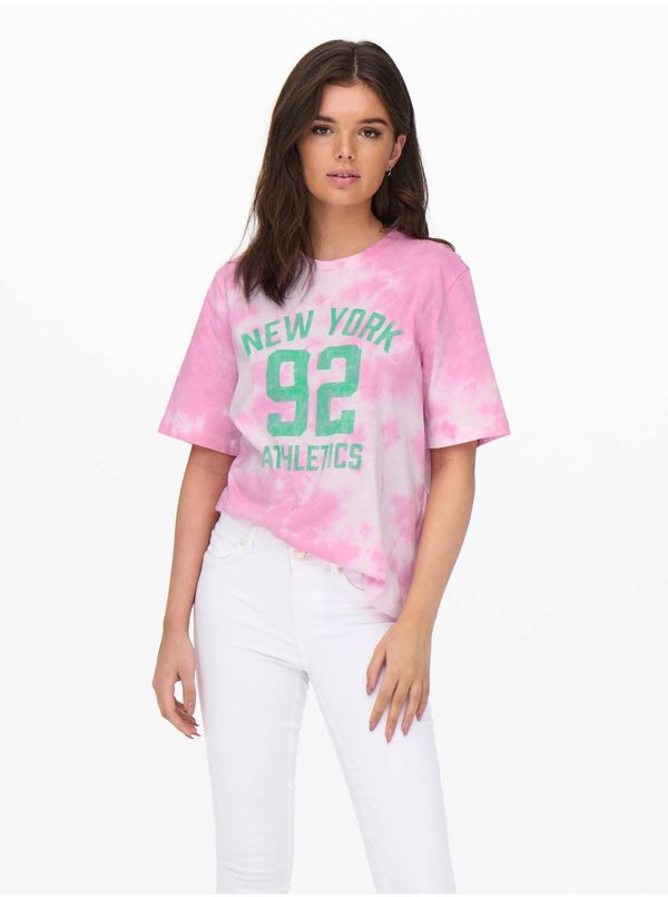 Only Pink Patterned T-Shirt ONLY Tania - Women