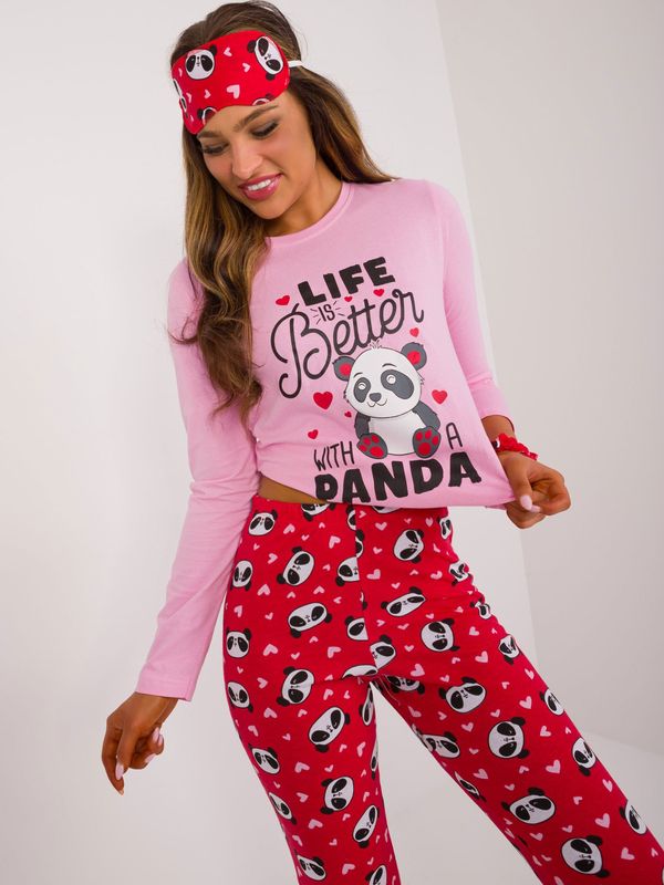 Fashionhunters Pink pyjama set