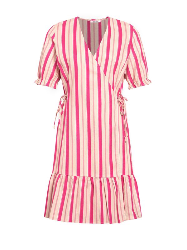 Orsay Pink Striped Wrap Linen Dress ORSAY - Women