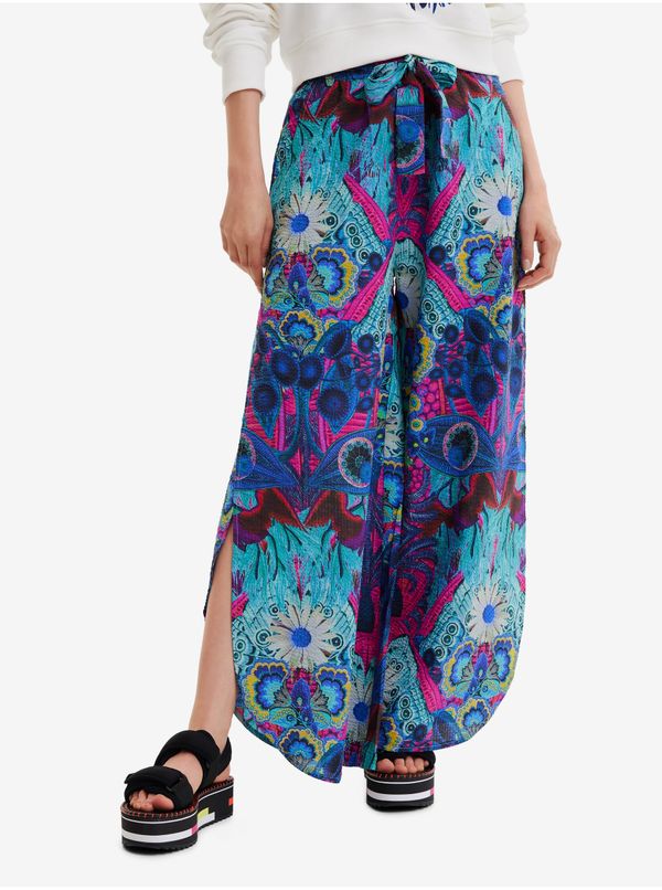 DESIGUAL Pink-Turquoise Women's Patterned Loose Pants Desigual Lile-Lacroix - Ladies