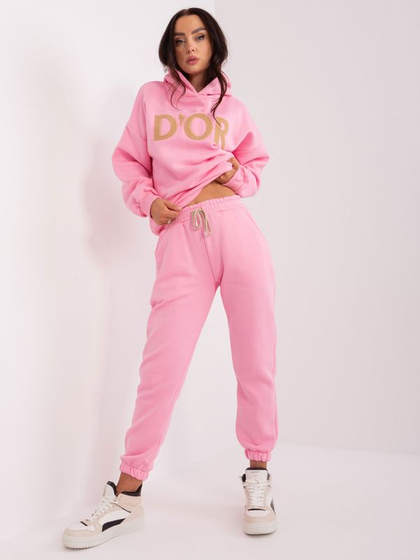 Fashionhunters Pink Two-Piece Women's Tracksuit