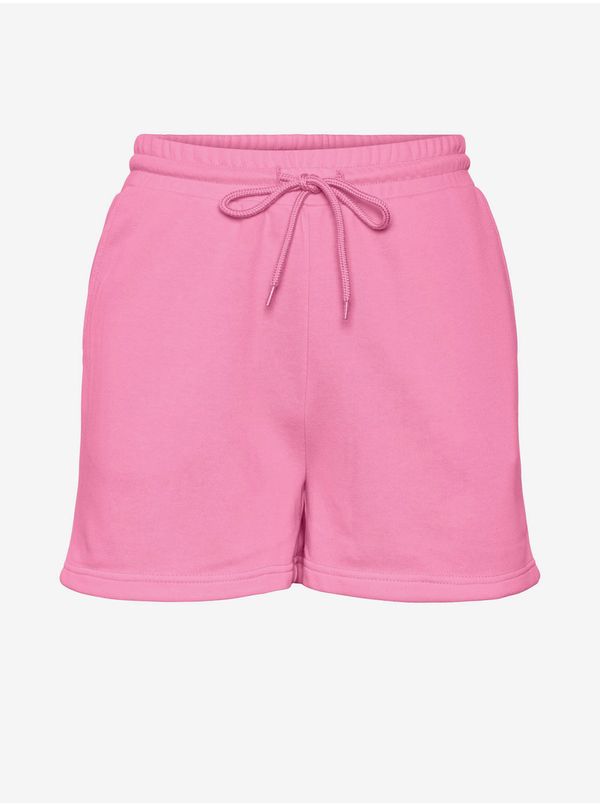 Pieces Pink women's basic sweat shorts Pieces Chilli - Women's