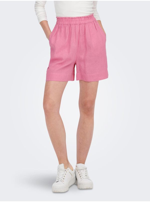 Only Pink Womens Linen Shorts ONLY Tokyo - Women
