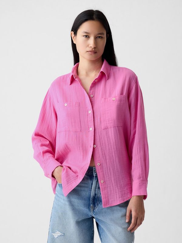 GAP Pink women's muslin oversize shirt GAP
