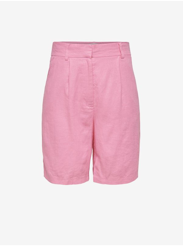 Only Pink Women's Shorts with Linen ONLY Caro - Women