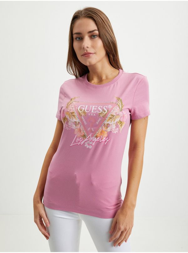 Guess Pink Women's T-Shirt Guess - Women