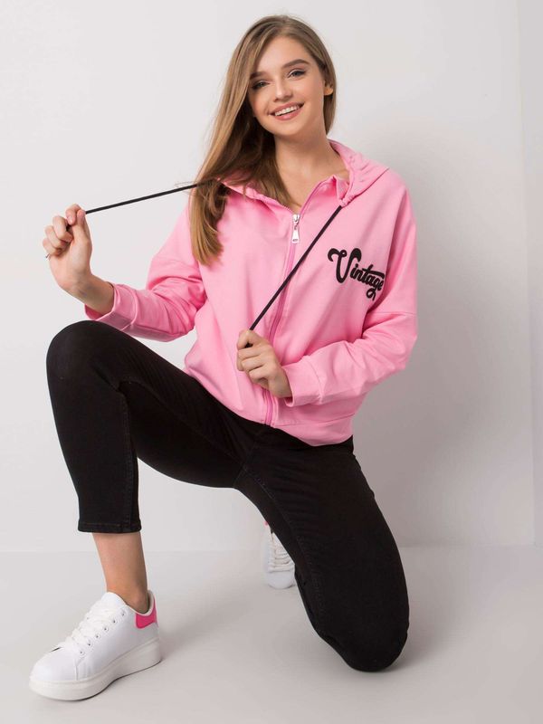 Fashionhunters Pink zippered sweatshirt