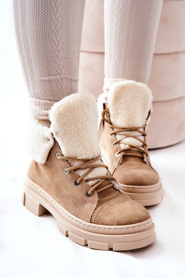 PK1 PK1 Boots Trappers Warmed Tied Beige Karley