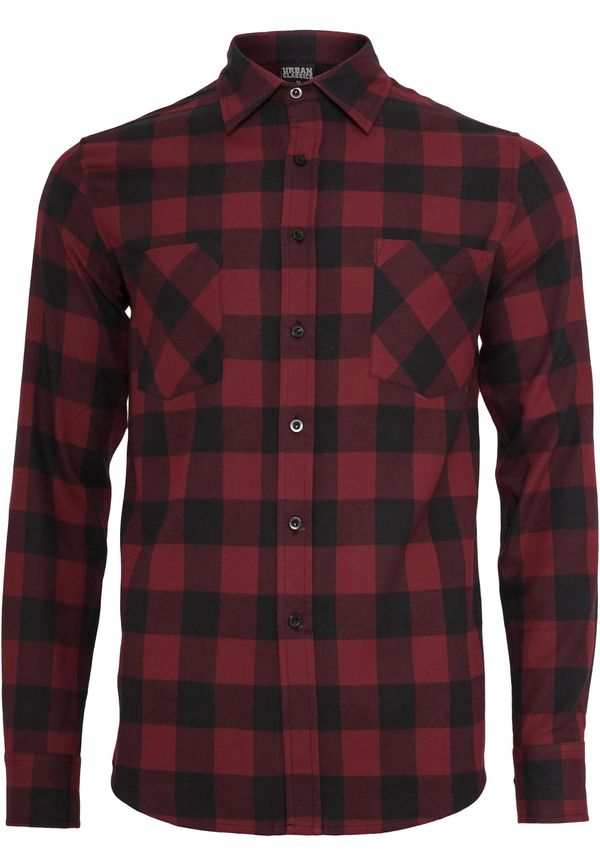 Urban Classics Plaid flannel shirt blk/burgundy